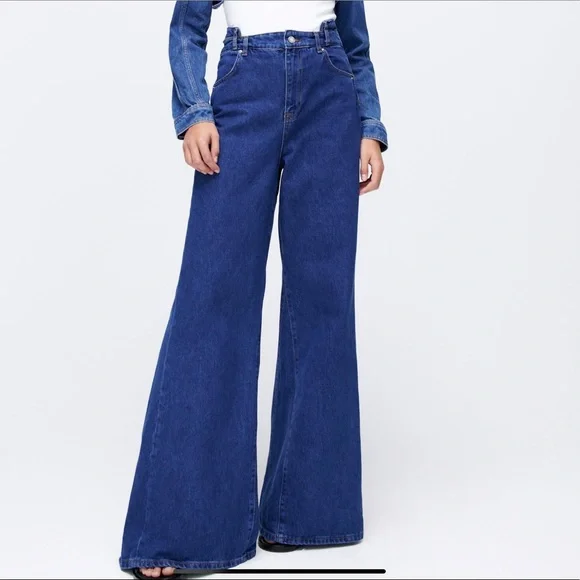 Adererror×Zara Wide Leg Jeans Ader Error × Zara Ader Error x Zara patchwork wide leg jeans